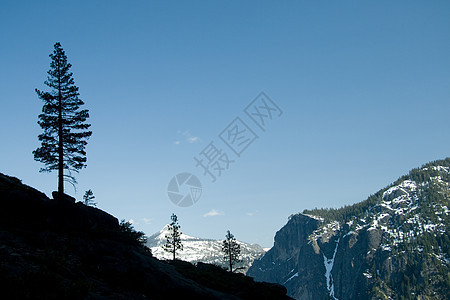 一棵树的轮光水平摄影地质学寂寞场景日落岩石山脉山谷风景图片