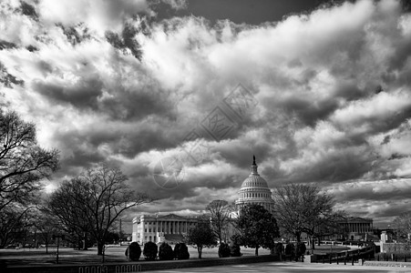 美国国会大厦直流电白色建筑学地标风景历史建筑圆顶编队黑色图片