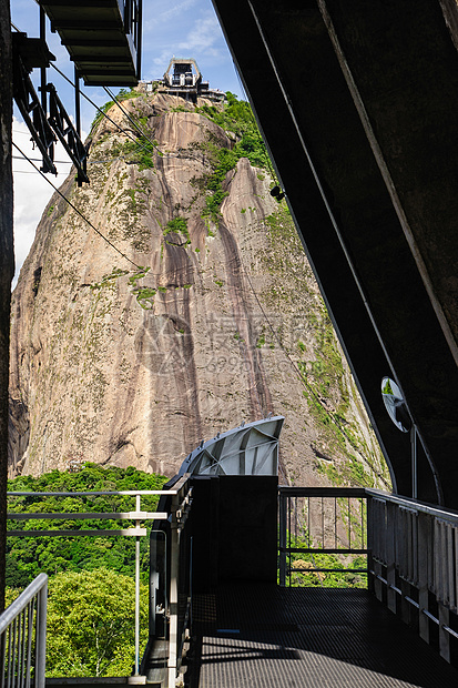 里约热内卢的甘蔗叶风景观察点栏杆旅游目的地山峰摄影图片