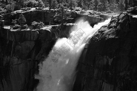瀑布黑与白山谷地方风景场景穹顶运动位置旅游岩石图片