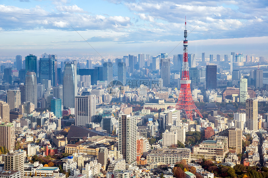 日本东京塔城市观景台日落景观景点地标旅行目的地旅游摩天大楼图片