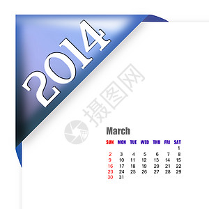 2014年3月日历办公室组织插图空白红色笔记活页笔记本备忘录公告图片
