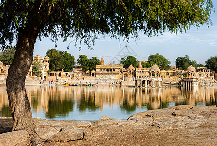 Gadi Sagar(加迪萨尔)Lake Jaisalmer Rajasthan 印度 亚洲图片