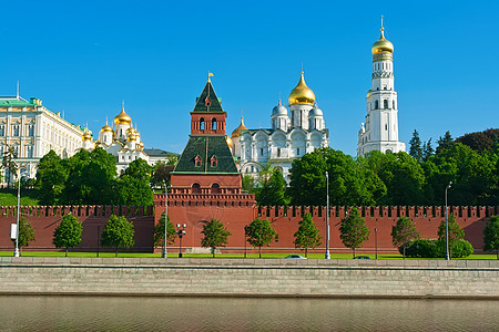 莫斯科克里姆林宫天空大教堂城市建筑学场景历史圆顶教会红色景观图片