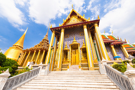 泰国 曼谷 法拉科夫寺庙旅行地标金子假期宗教城市天空游客历史寺庙图片