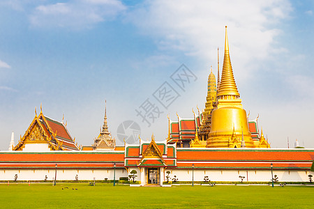 泰国曼谷泰国 曼谷 法拉科夫寺庙历史建筑学雕像旅行建筑文化蓝色游客寺庙城市背景