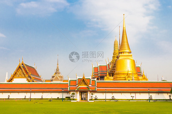 泰国 曼谷 法拉科夫寺庙历史建筑学雕像旅行建筑文化蓝色游客寺庙城市图片