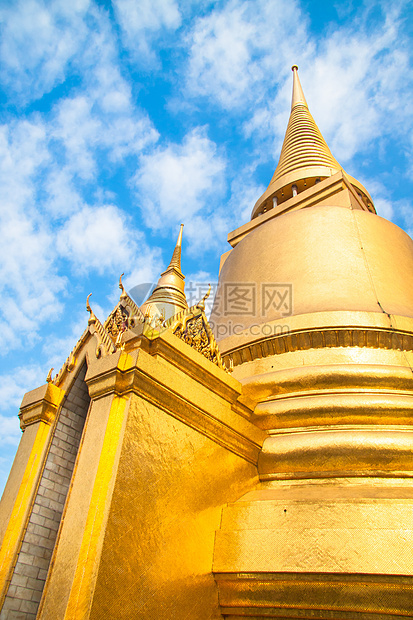 泰国 曼谷 法拉科夫寺庙旅行天空文化历史游客地标建筑金子寺庙雕像图片