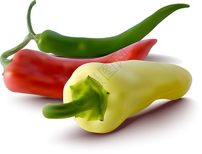 红 绿和黄胡椒饮食辣椒胡椒红辣椒食物插图蔬菜香料烹饪营养图片