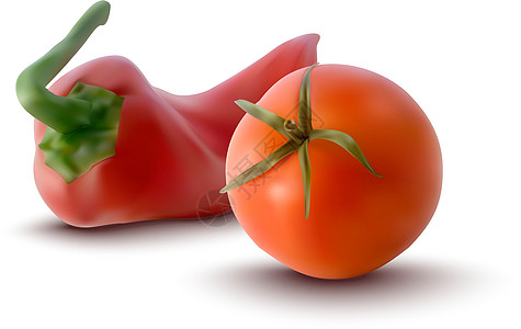 红番茄和红胡椒的病媒说明图片