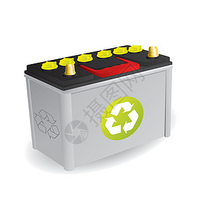 有标志的可回收汽车电池图片