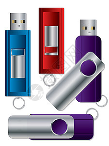 各种USB棒 1蓝色记忆店铺安全钥匙配饰口袋电脑软件内存图片