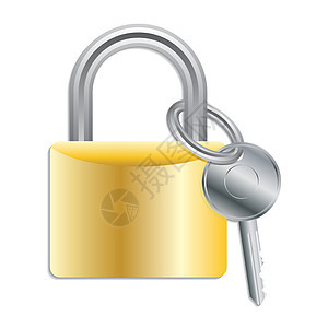 带密钥的锁定安全黄色金子持有者插图挂锁钥匙圈网络互联网阴影图片