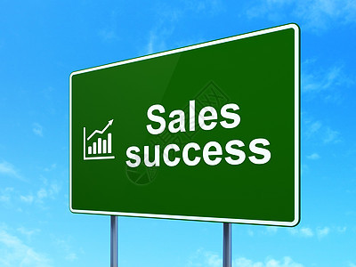 营销概念 销售成功和增长图 路标背景情况说明图片