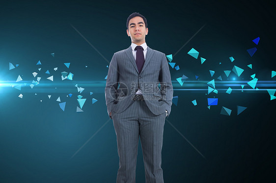 商务人士站立不笑不动的复合形象金字塔计算计算机公司技术男性套装商业口袋短发图片