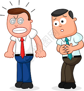 其中一人愤怒 另一人害怕人士商业职业男人办公室工人商务经理卡通片漫画图片