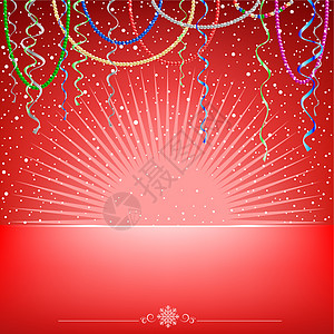 圣诞红卡雪 浅丝带和珠珠图片