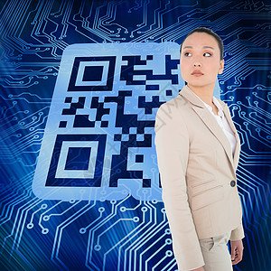 不变的女实业家形象综合图象矩阵公司科学展示商务职业计算机商业套装电路板图片