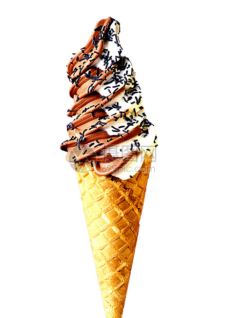 混合香草和巧克力味口味冰淇淋面产品服务鞭打奶制品可可味道晶圆美食食物纺纱图片
