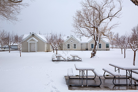 美国内华达州 公园第一次下雪地标顶峰高山假期岩石房屋长椅天空植物群旅行图片