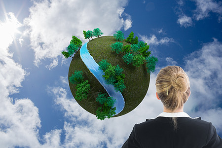 商业妇女地位综合形象的一幅图象计算机天空金发人士绘图地球纹理森林头发多云图片