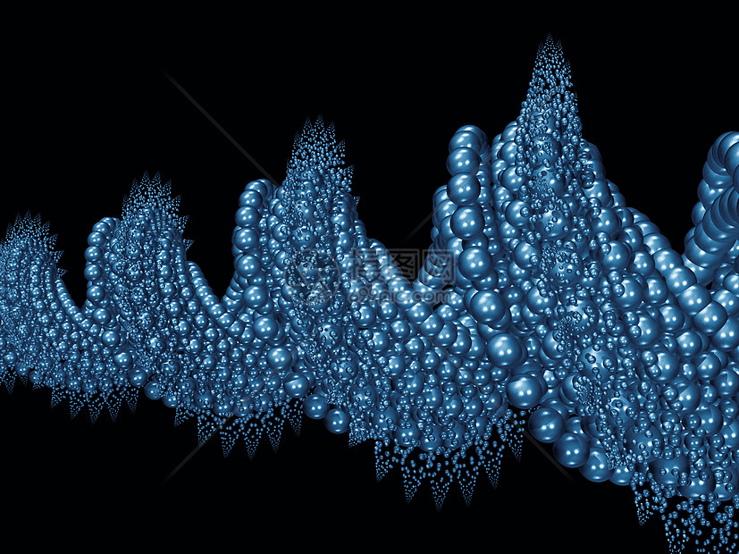 蓝螺旋运动渲染纽带溪流原子海浪蓝色几何学化学粒子图片