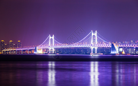 设有吊桥的釜山市运输景观通道市中心交通建筑海景商业踪迹金融图片