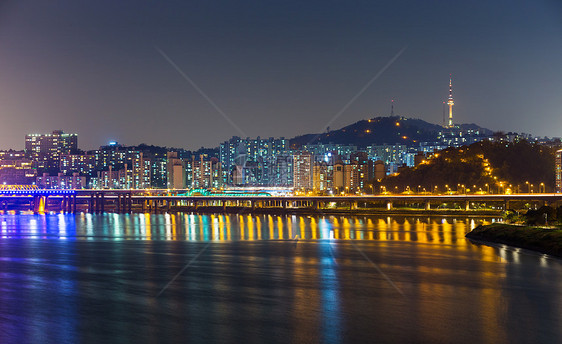 首尔天际交通顶峰风景团伙建筑市中心踪迹大都会通道天空图片