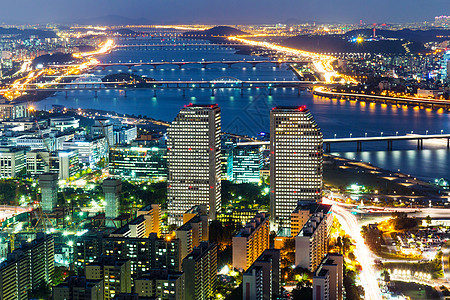 晚上首尔天际办公室海景商业团伙金融建筑学天空民众住宅景观图片