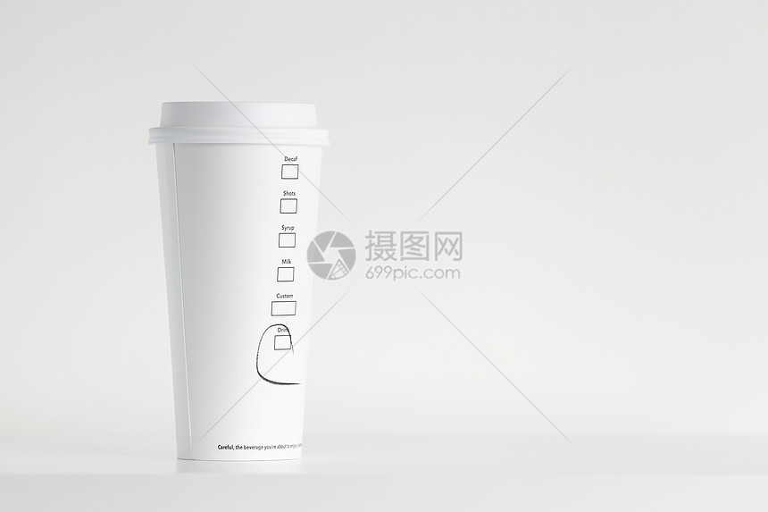 白皮书杯茶点杯子咖啡店持有者奶油塑料泡沫咖啡食物白色图片