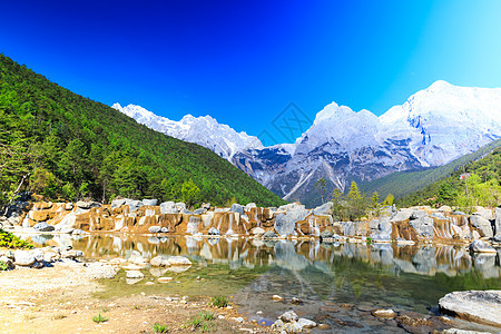 李江 玉龙雪山山脉天空全景爬坡冰川风景山峰岩石图片