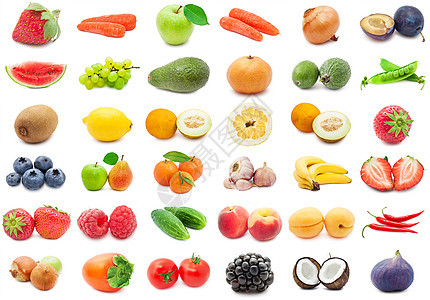 水果和蔬菜黄瓜胡椒香蕉菜花玉米柠檬茄子覆盆子西瓜图片