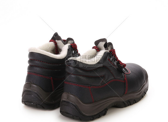 黑色男子的靴子和红色蕾丝鞋类跑步橡皮鞋带安全几个月运动衣服细绳男性图片