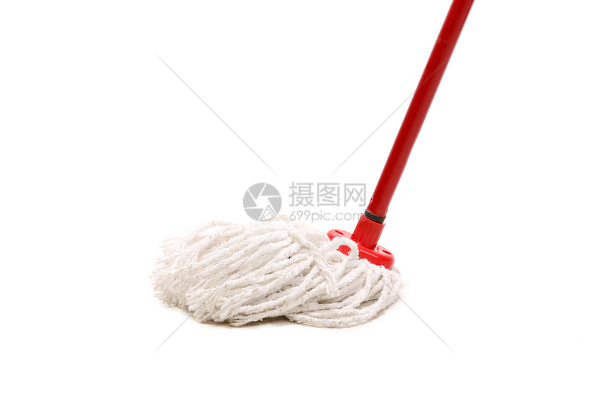 清理用的红色拖把服务白色地面房子工具女佣家庭清洁工刷子家务图片