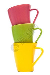 颜色杯厨房红色杯子团体厨具制品粉色陶器陶瓷黄色图片