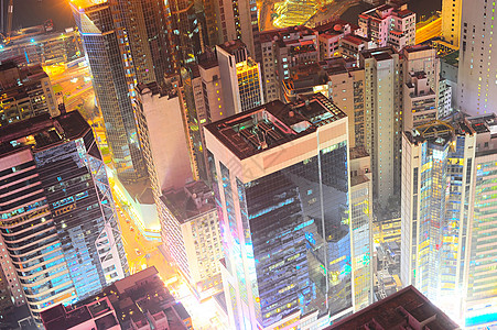 香港市中心夜景图片