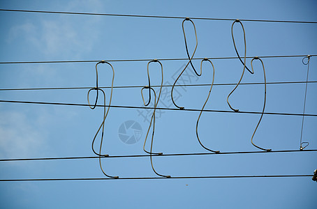 电线电缆蓝色电压力量电气天空活力图片