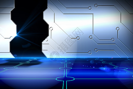A 技术背景的门外计算机绘图计算蓝色开幕式背景图片