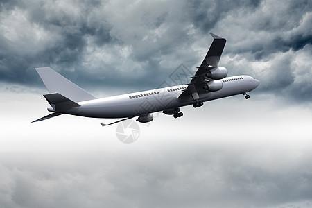3D飞机在空中飞行旅行航空航班绘图风暴假期多云旅游天空计算机图片