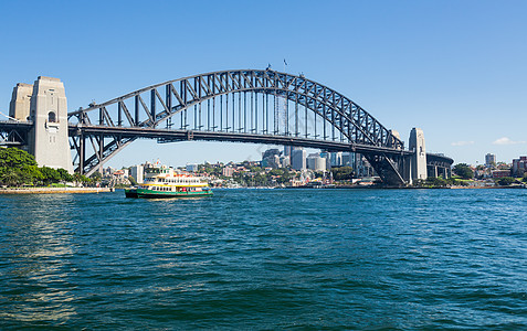戏剧性全景照片悉尼港景观渡船公园宽屏摩天大楼城市天际照明建筑学水平图片