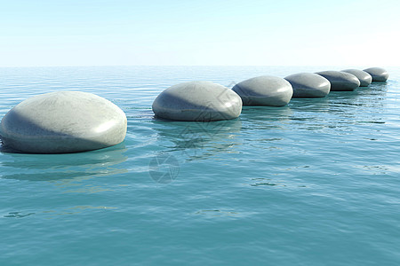 Zen 摇滚游泳池石头岩石垫脚水池绘图计算机背景图片