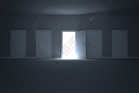 门打开明亮的灯光计算机阴影绘图数字图片