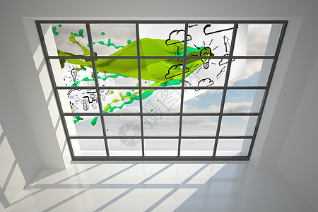 商业文件飞过窗外天空绘图计算机窗户头脑飞行范围白色房间风暴图片
