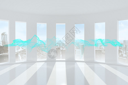 蓝波设计摘要计算机绘图未来派数字窗户活力图片