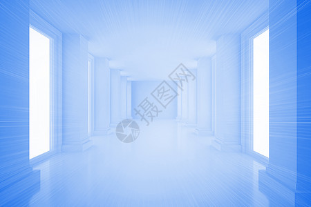 有窗户的亮蓝色房间计算机白色绘图图片