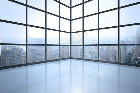 带有大窗口显示城市的房间建筑物天空窗户绘图景观计算机图片