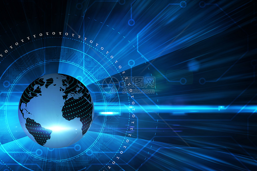 数字地球背景计算机计算全球技术未来派世界蓝色国际电脑电路板图片