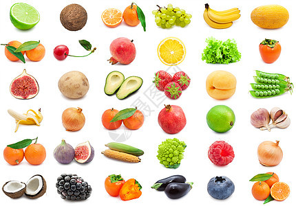 水果和蔬菜胡椒玉米菜花柠檬橙子土豆茄子柿子黄瓜香蕉图片