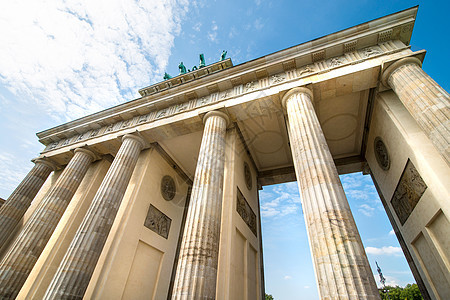 柏林勃兰登堡门历史全景地标旅行历史性文化旅游胜利场景石头图片