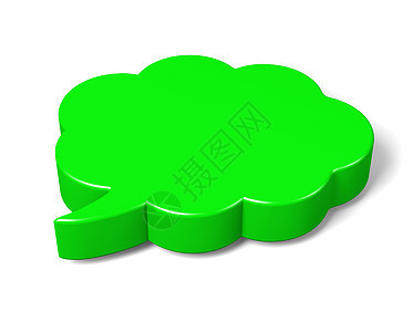 绿色 3D 云文气泡图片